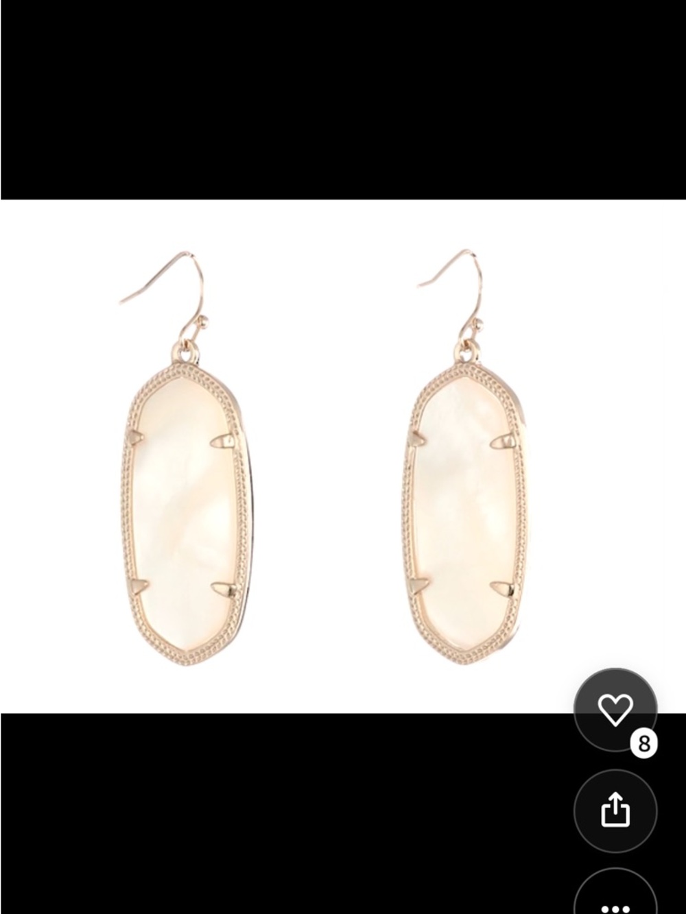 Kendra Scott Rose Gold Mother-of-Pearl Dangle Elle Earrings - Picture 4 of 9